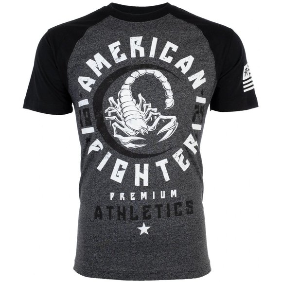 American Fighter Other - American Fighter Mens T-Shirt MICHIGAN Athletic BLACK GREY Biker MMA